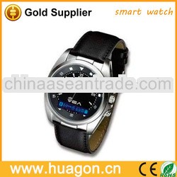 cheap bluetooth watch with real leather wristband