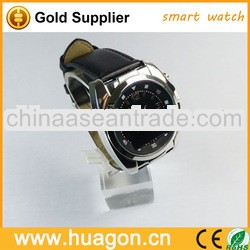 latest bluetooth watch vibration with real leather watchband