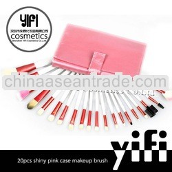 Pro pink 20 pcs makeup brush Case kabuki cosmetics brushes