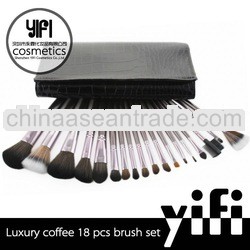 professional manufacturer!Coffee reptile case 18pcs makeup brush set makeup brushes free sample