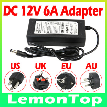 12V 6A AC/DC Power Supply Charger Transformer Adapter for 5050 3528 LED RGB Strip light US/UK/EU/AU