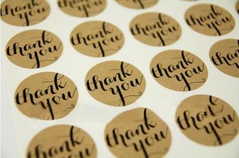 THANK YOU Kraft Sticker Labels Seals.Diameter 3.8cm, Seal stickers (SS-7033)