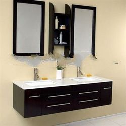 Fresca Bellezza Espresso Modern Double Sink Bathroom Vanity
