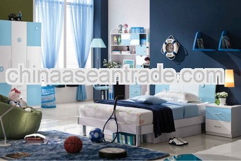 2013 Clean light blue children furniture suite was made from E1 MDF board and environmental protecti