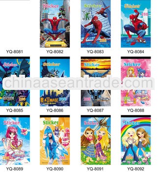 2013 Eco-friendly good quality children cartoon cheap sticker books