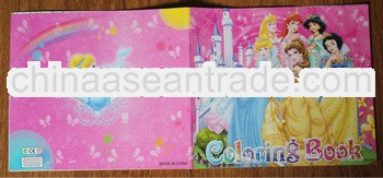 2013 Kids' Eco-friendly cartoon color filling book with stickers