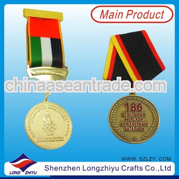 2014 UAE dubai olympic military badge medal newest customized souvenir metals medal with ribbon