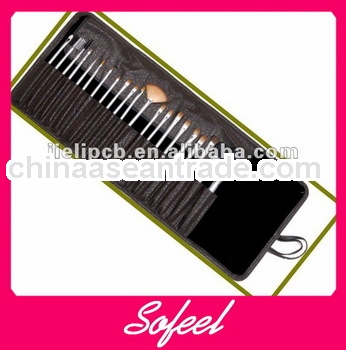 21pcs makeup brush set white handle with black bag