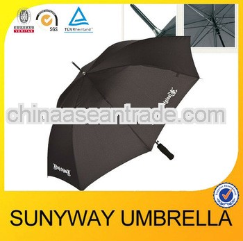 27''*8ribs Black big straight umbrella manual open