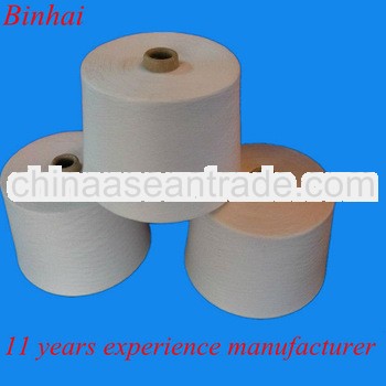 30s/1 raw white 100% virgin polyester spun yarn