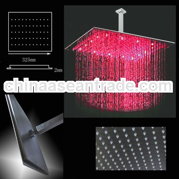 325*325*2mm ultra slim mirror surface led overhead shower