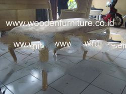 Long Stool Antique Reproduction Furniture Wooden Bench French Style Chair European Style Ottoman Vin