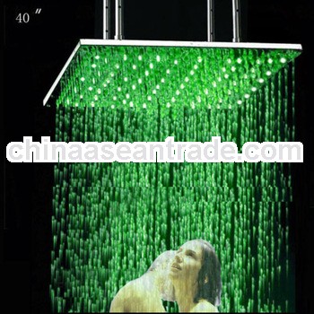 40 inches square shower head large bathroom rainfall hydro power led shower head