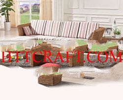 Water hyacinth corner sofa set