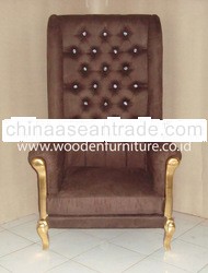 Golden King Sofa Antique Reproduction Wing Chair Solid Wood Mahogany Painted Living Room Sofa Classi