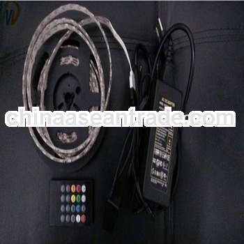 5050 RGB 150 LED Strip light with music Controller and Adapter12V -Wllighting