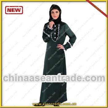 Abaya burqa with ruffled and lace embroidery KDT-035