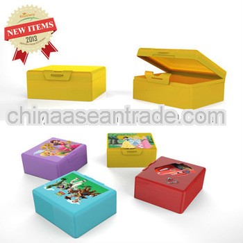 BPA free new design children plastic lunch box with lock
