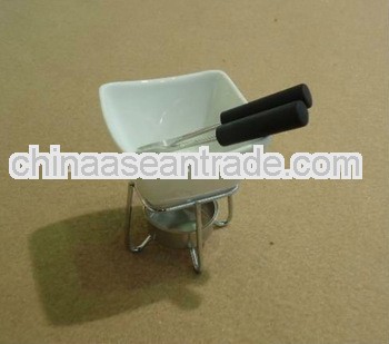 Ceramic chocolate fondue set for 2 person