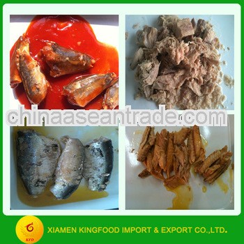 Chinese supplier Canned sardine canned mackerel canned tuna canned fish canned seafood canned food