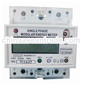 DDM100SCIR Single-phase Two-wire Electronic DIN-rail Active Energy Meter with Infrared &RS-485 C