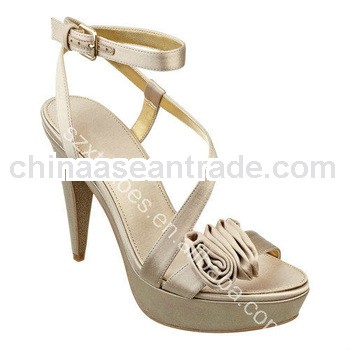 Elegant Ladies platform high heel satin sandals