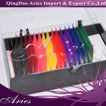 Eyelash Extension Silk lashes C, B or J curl .20 Rainbow colored lashes 16 lines