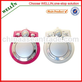 FM mini autoscan radio with earphone& led light&clip