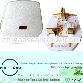 Fused 13A Neon SASO Plug Top Plug Converters