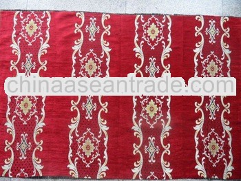 Hot Sell Red Classical Sofa Bedding Chenille Jacquard Textile Fabric