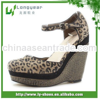LADIES MARY JANE BOW HIGH WEDGE HEELS SHOE PLATFORM STRAPPY SUMMER SANDAL SIZE