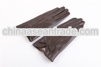 Ladies sheep leather hand gloves,Winter fashion gloves