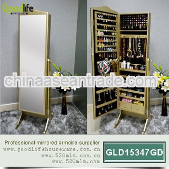 Mirror organizer for jewelry wooden display cabinets