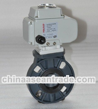 On-off electric upvc plastic butterfly valve