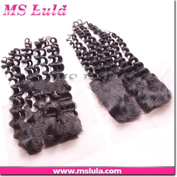 Peruvian deepwave hair closure 10''-16'' lace closure weaves