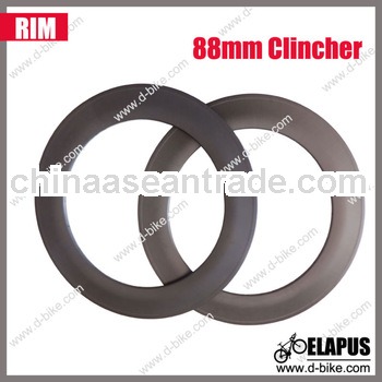 Small order accept!!700c road bicycle 88mm carbon clincher rims