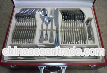 Stainless steel cutlery 72pcs with wooden box and high mirror polishing