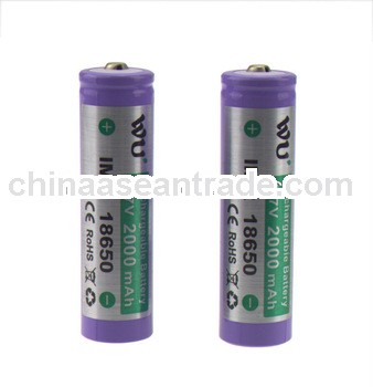 WU IMR high drain 18650 2000mAh 3.7V rechargeable battery
