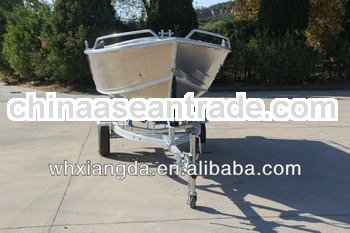 Welded aluminum cheap fishing boat with boat trailer for sale