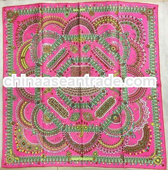 Women's flower printed silk fashion headbands scarf