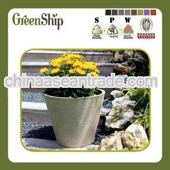 Wooden look flower pots wholesale _ GreenShip