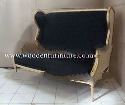 Living Room Sofa French Style Antique Reproduction Chair Solid Mahogany Painted Wood Classic Europea