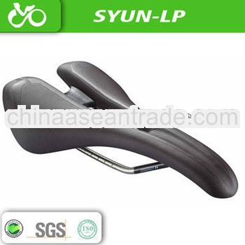 blue bike saddle with super light titanium alloy
