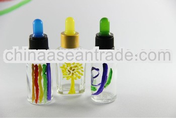empty glass bottle for eliquid oil with prints 0.33oz 1oz