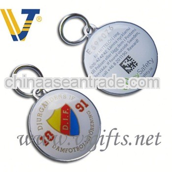 fashion logo round metal keychain