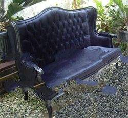 SCF-908 Plain Wing Back Sofa Black