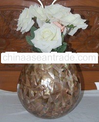 vases flower from mother of pearl pink shell