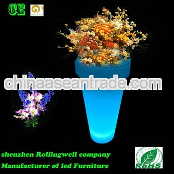 led plastic plant pot