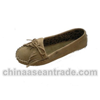 most popular ladies cheap suede boat shoes with lace
