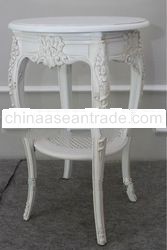 Furniture - Louis Small Round Table w Rattan Shelf Under+ASW